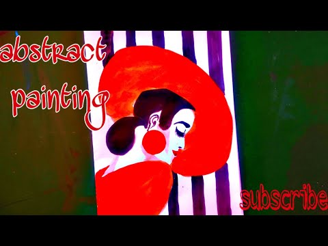 abstract women painting /abstract painting tutorial #diy #diyhomedecor #easypaintingideas #abstract