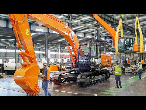 How They Produce Powerful Excavators Inside Massive Factory