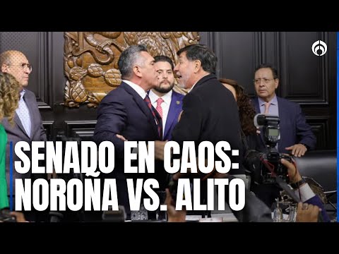 ¡Lamentable! Pelea de Noroña y 'Alito' en el senado deja a un lesionado