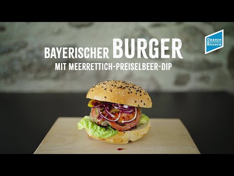 Lucki Maurer grillt: Bayerischer Burger mit Meerrettich-Preiselbeer-Dip