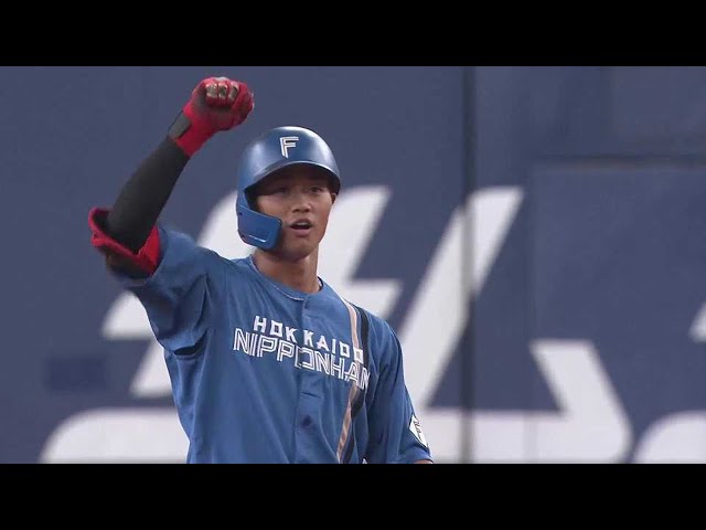 【3回表】嬉しい今季初ヒットを記録!! ファイターズ・細川凌平 左中間を破る2ベースヒットを放つ!! 2022年9月15日 オリックス・バファローズ 対 北海道日本ハムファイターズ