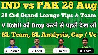 ind vs pak dream11 team | india vs pakistan asia cup 2022 dream11 | dream11 team of today match