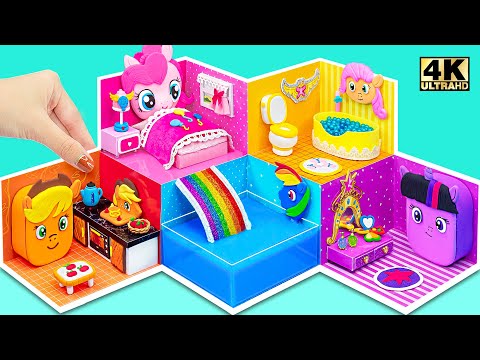 How To Make 5 Color My Little Pony Unicorn Miniature House for Pet ❤️ DIY Miniature Cardboard House