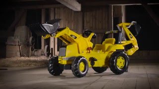 Rolly Toys Šľapací traktor CAT, čelný nakladač, zadná radlica, od 3 do 8 rokov, žltý