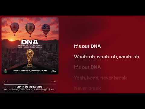 Andrea Bocelli, David Guetta, EJAE, Megan Thee Stallion - DNA (More Than A Game)[ Lyrics + Hi-Res ]
