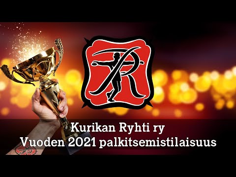 Kurikan Ryhti ry:n vuoden 2021 palkitsemistilaisuus