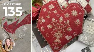 Flosstube 135 | 3 Valentine Heart FFOs, WIPs & Nashville Needlework Market 2026