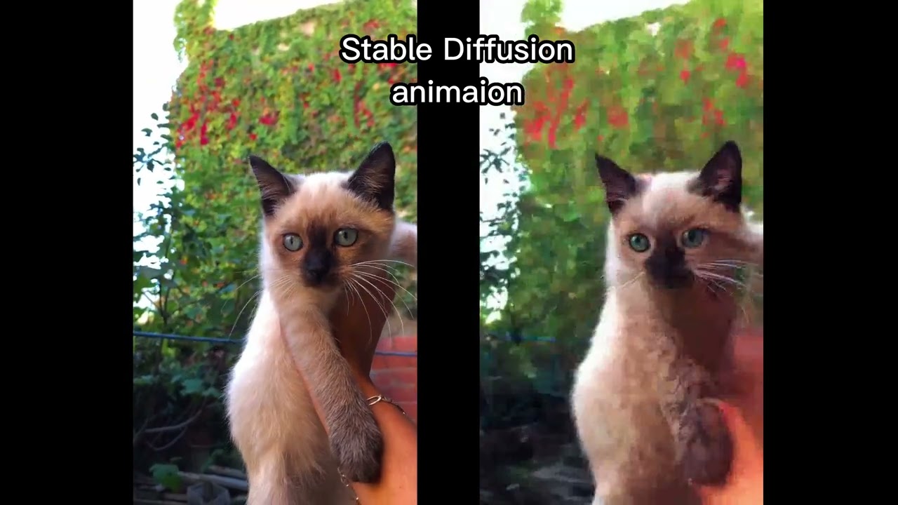 귀여운 고양이 Stable Diffusion IMG2IMG animation