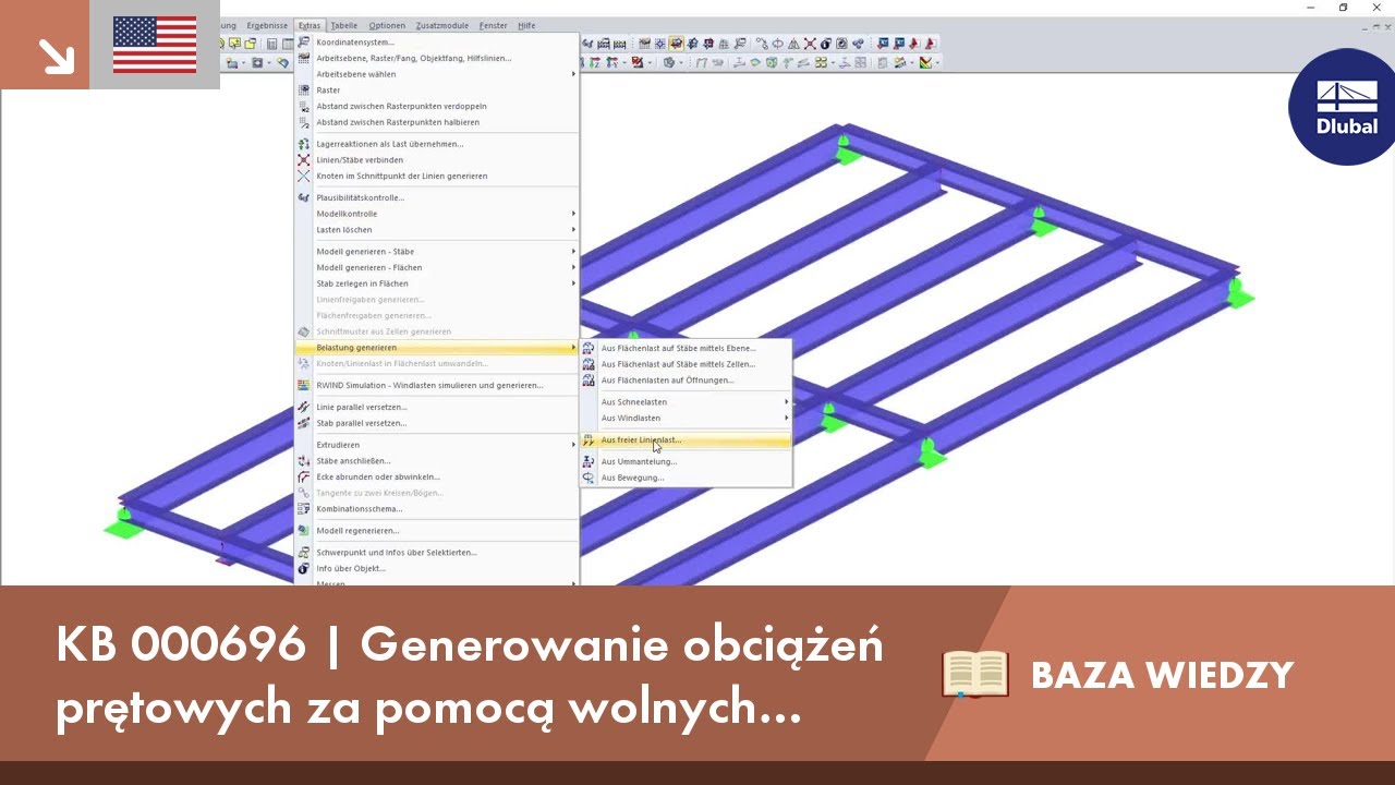 KB 000696 | Generowanie obciążeń prętowych za pomocą wolnych obciążeń liniowych