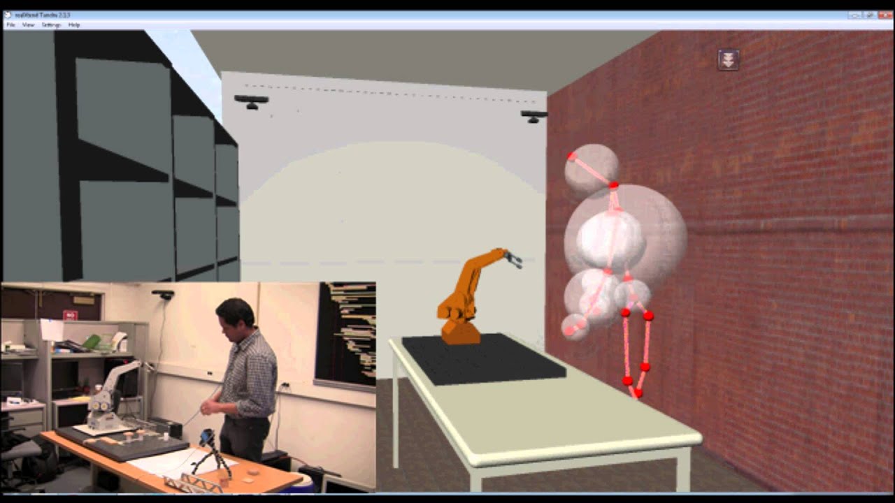 Safe Human Robot Collaboration using Multiple Kinects based Human Tracking