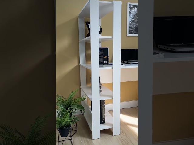 Mesa Escrivaninha Home Office 3 Prateleiras Pinho/Preto - Panorama Móveis