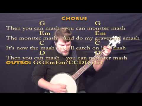 Monster Mash - Banjo Cover Lesson with Lyrics/Chords