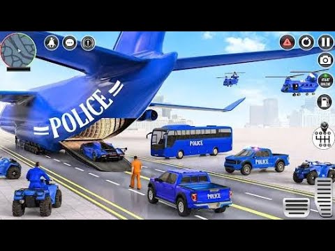 Transporting police hummer in cargo plane _ police car transport simulator games #viral #game