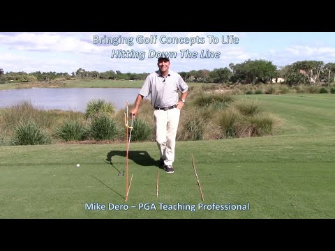 Der Golfschwung entlang der Linie