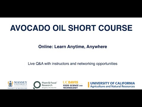 Avocado Oil Short Course | UC Food Quality