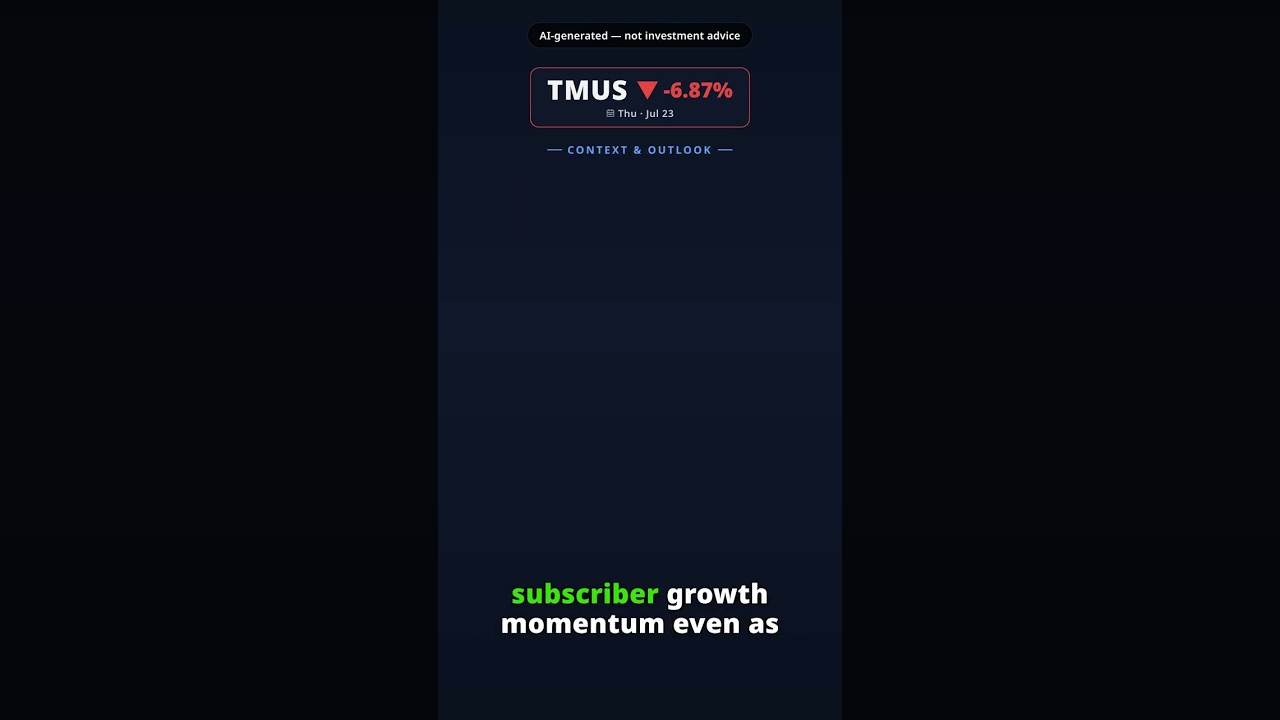 Por que a ação da T-Mobile US tomba hoje? TMUS -6.87% (23 jul)