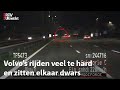 Verkeerspolitie: spelen de bestuurders van deze Volvo's een spelletje of hebben ze ruzie?