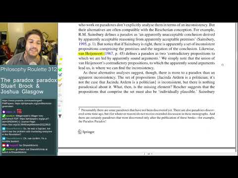 Philosophy Roulette 312 - The paradox paradox. Stuart Brock & Joshua Glasgow