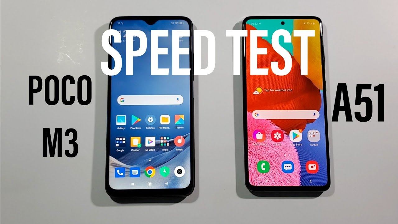 Poco M3 vs A51 Comparison Speed Test