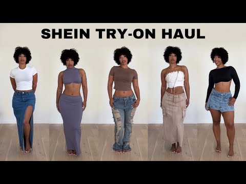 SHEIN TRY-ON HAUL / DENIM SKIRTS, PANTS, DRESSES AND...