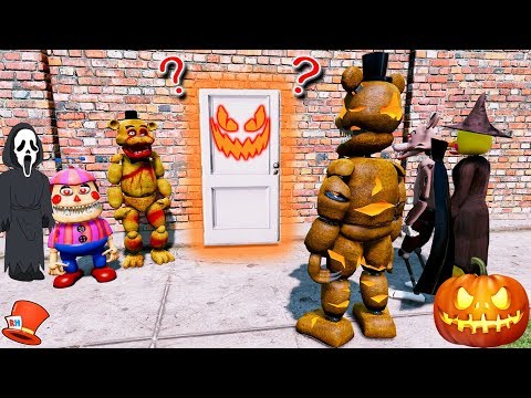 GUESS WHAT'S IN THE SECRET HALLOWEEN ANIMATRONIC ROOM! (GTA 5 Mods For Kids FNAF RedHatter)