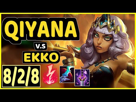 T1 FAKER (QIYANA) vs EKKO - 8/2/8 KDA MID GAMEPLAY - KR Ranked MASTER