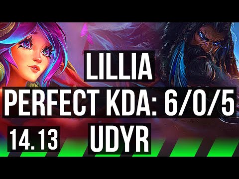 LILLIA vs UDYR (JGL) | 6/0/5, 67% winrate, Dominating | EUW Grandmaster | 14.13