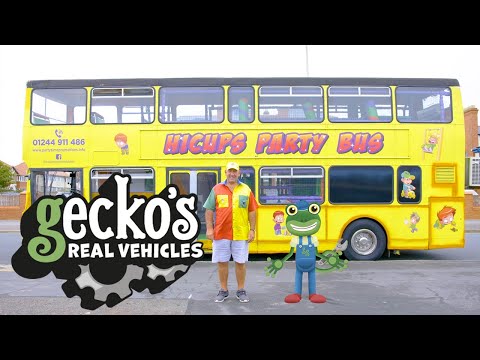 Gecko And The Party Bus - Gecko's Real Vehicles | Educational Videos for Kids