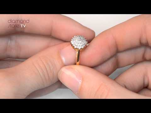 Diamond 0.25CT Cluster Ring 9K Yellow Gold - E5362