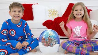 Diana and Roma Help mom and decorate the Christmas tree