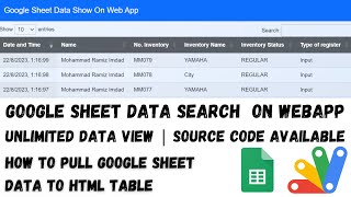 How to pull data from Google Sheets to HTML table using Google Appscript