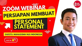 EP61: PERSIAPAN KULIAH MEMBUAT PERSONAL STATEMENT [ZOOM WEBINAR] | SINGAPORE