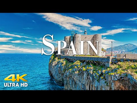 FLYING OVER SPAIN (4K UHD) Amazing Beautiful Nature Scenery with Relaxing Music | 4K VIDEO ULTRA HD