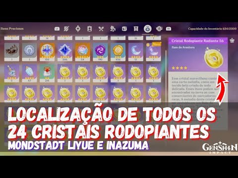 Localização de Todos os Cristais Rodopiantes Radiantes Escondidos Guia GENSHIN IMPACT 2.6