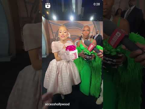 Ariana Grande and Cynthia Erivo receiving holiday gifts at the Wicked Premiere #Shorts