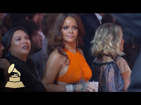 Rihanna Dances During Tribe Called Quest Performance | Audience Cam | 59th GRAMMYs