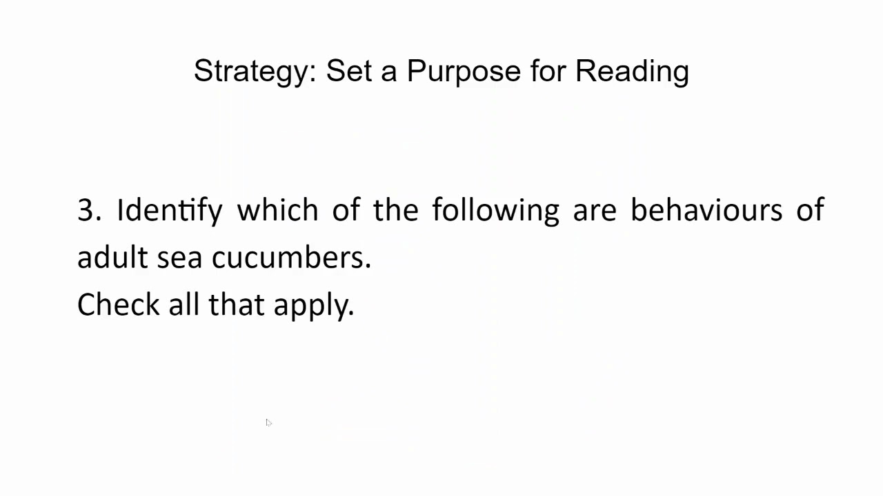 Strategy:  Set  A Purpose for Reading