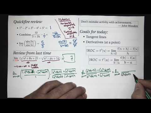 Derivative at a point (Calc 1; Lecture 1-6; Fall 26)