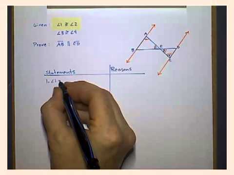 Showing Lines are Parallel--A Sample Two-Column Proof