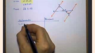 Showing Lines are Parallel--A Sample Two-Column Proof