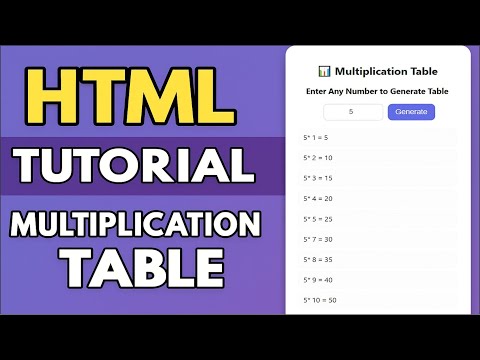Create Multiplication Table Generator With Html Javascript Step By Step Tutorial