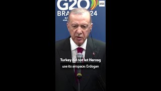 Turkey did not let Herzog use its airspace: Erdogan