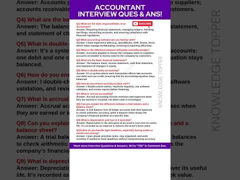 Accountant Interview Questions and Answers | Accounting Job Interview Questions