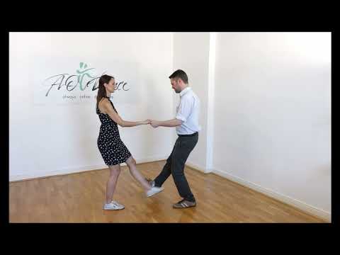 Rock'n'Roll - Platzwechsel,  paarweise mit Musik gezeigt und gezählt