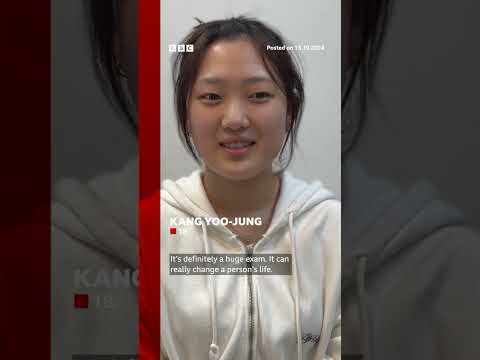 Video | Students in South Korea sit 8 hour college entrance exam. #Exams #Students #BBCNews