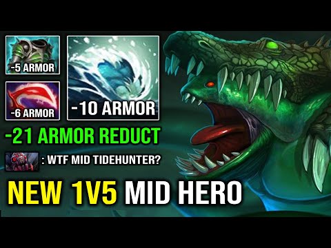 NEW 1v5 MID MONSTER First Item Desolator Tidehunter -21 Armor Reduction Dota 2