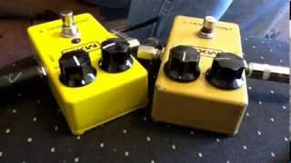 Video thumbnail for Stomp Box Shootout.  MXR Distortion plus new vs vintage by Ron McCann