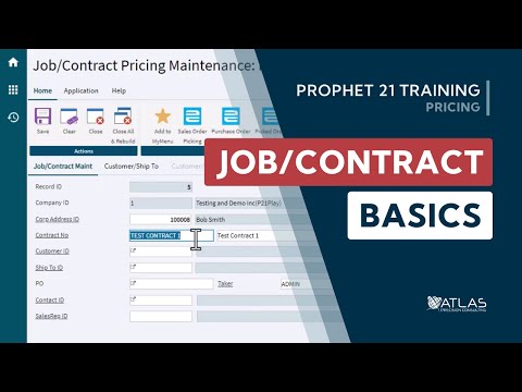Job Contracts Basics in Prophet 21 | P21 Training and How To