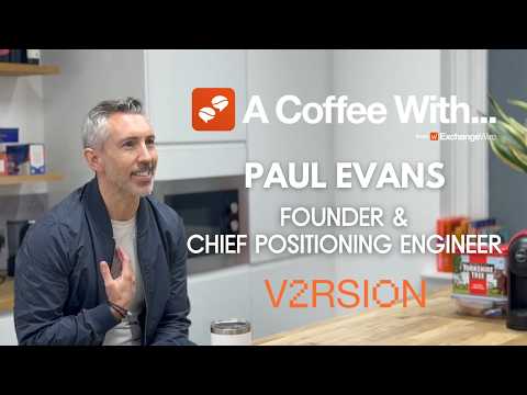 Shot of Paul Evans, founder & chief positioning engineer at V2RSION, in the ExchangeWire kitchen for an episode of 'A Coffee With...'