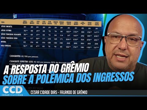 Grêmio's tools to deal with the ticket controversy.